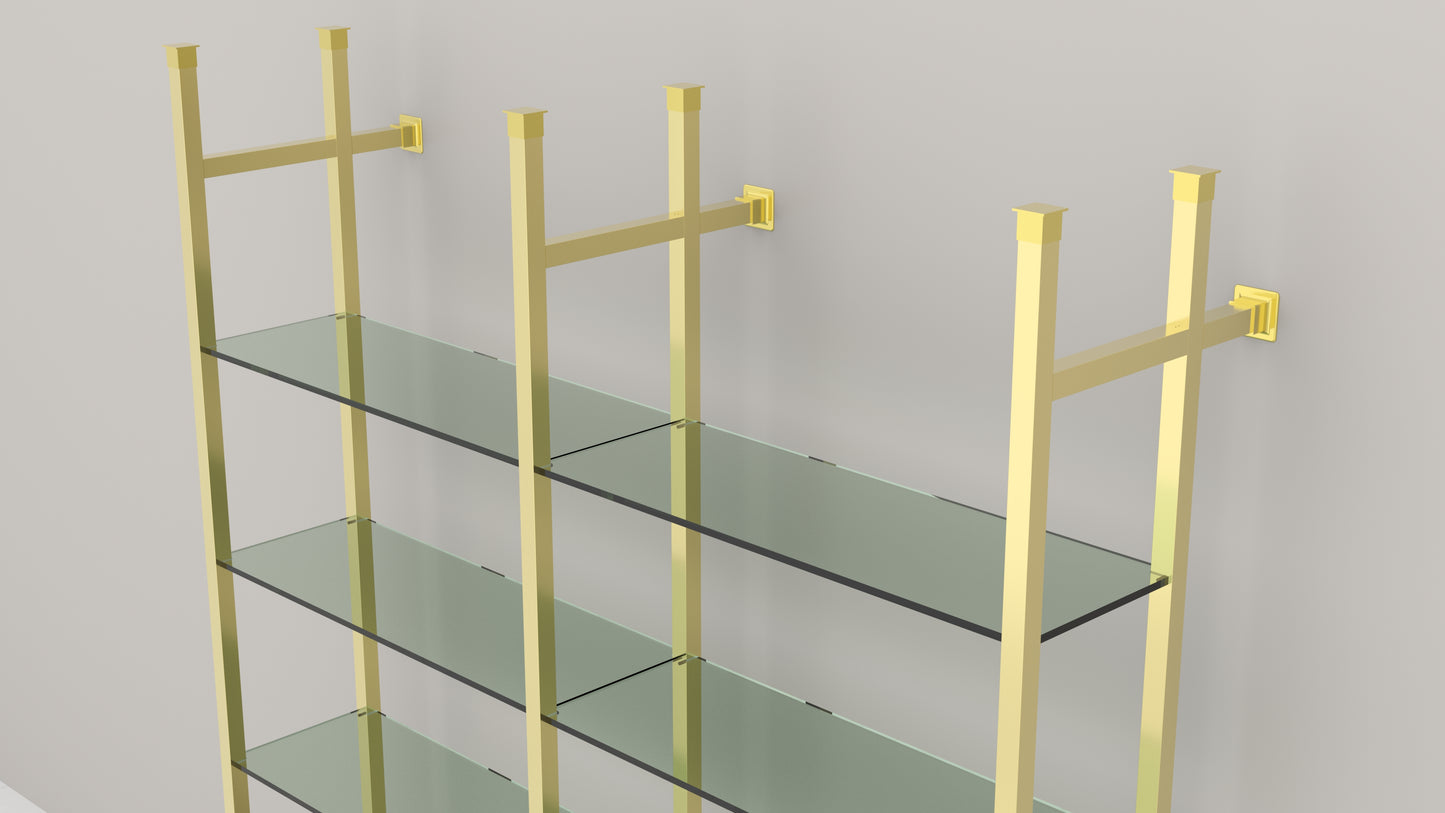 "Philadelphia" Brass Shelving System
